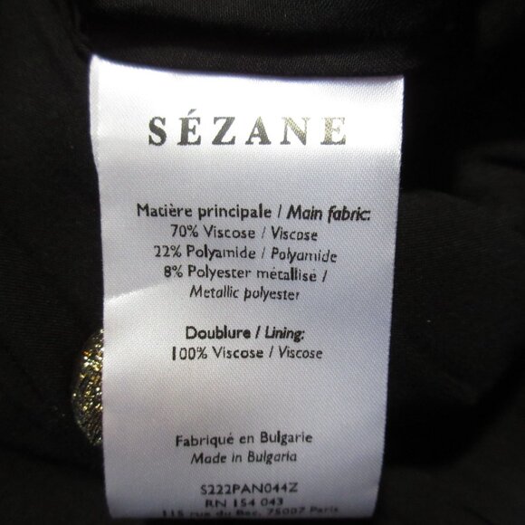 NWT Sezane Theophile Trouser in Royal Jacquard Gold Wide Leg Pants 34 / 2 - Picture 8 of 10